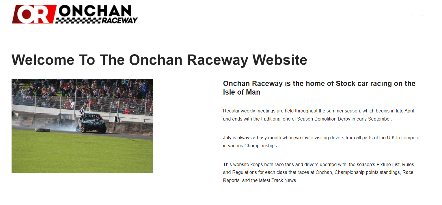 Onchan Raceway Website